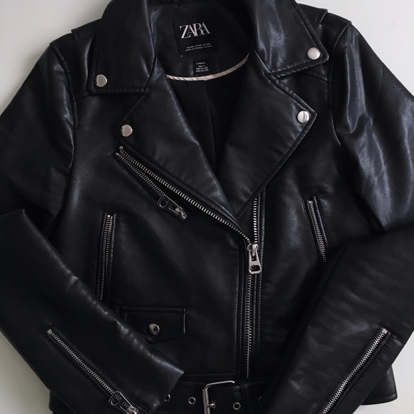 ZARA Faux Leather Biker Jacket - Picture 4 of 5
